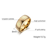 New Arrival Gold-Colour Buddhist Dome 8MM Tungsten Carbide Mens Woman Ring - Popular Choice - The Jewellery Supermarket