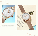 Top Luxury Brand Elegant White Flower 3D Engraving Dial Face Rhinestones Fashion Waterproof Ladies Watches