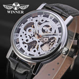 Famous Brand Transparent Luxury Gold Case Casual Design Brown Leather Strap Mechanical Skeleton Watches - The Jewellery Supermarket