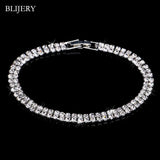 Luxury Crystal Silver Plated Rhinestone Charm Bracelets & Bangles For Women Fashion Jewellery Gifts