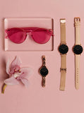 High Quality Elegant Rose Gold Colour Ladies Watches Stainless Steel Mesh Band Quartz Movement Waterproof Watches