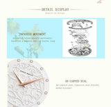 Top Luxury Brand Elegant White Flower 3D Engraving Dial Face Rhinestones Fashion Waterproof Ladies Watches