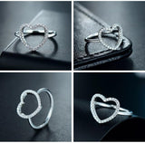 New Design Fashion Silver Heart Shape Classic Love Ring - AAAA Simulated Diamonds Ring - Fine Jewellery - The Jewellery Supermarket