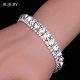 Luxury Crystal Silver Plated Rhinestone Charm Bracelets & Bangles For Women Fashion Jewellery Gifts