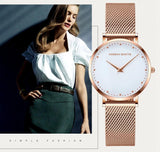 Top Brand Luxury Fashion Elegant Quartz Ladies Watches, Stainless Steel Rose Gold Colour Waterproof Wristwatches