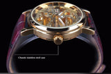 Famous Brand Transparent Luxury Gold Case Casual Design Brown Leather Strap Mechanical Skeleton Watches - The Jewellery Supermarket