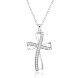 Silver Colour Christian Necklace - Fashion Cross AAA CZ crystals Religious Christmas gift Pendant Necklace - The Jewellery Supermarket