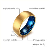 New Arrival Classical Gold-color Men's Blue Tungsten Wedding Engagement Ring - Fashion Jewellery - The Jewellery Supermarket