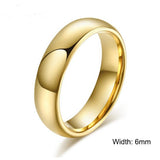 Fashion 100% Tungsten Carbide 4MM/6MM wide Gold-Color Wedding Rings for Women and Men Quality Jewellery - The Jewellery Supermarket