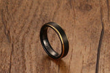 New Fashion Cool 5MM Black and Gold-Color Tungsten Wedding Rings for Men and Women - Popular Jewellery - The Jewellery Supermarket