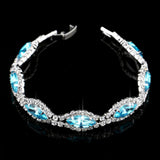 Luxury Crystal Silver Plated Rhinestone Charm Bracelets & Bangles For Women Fashion Jewellery Gifts