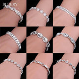 Luxury Crystal Silver Plated Rhinestone Charm Bracelets & Bangles For Women Fashion Jewellery Gifts