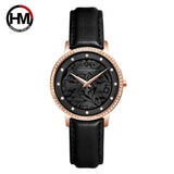 Top Luxury Brand Elegant White Flower 3D Engraving Dial Face Rhinestones Fashion Waterproof Ladies Watches