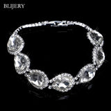 Luxury Crystal Silver Plated Rhinestone Charm Bracelets & Bangles For Women Fashion Jewellery Gifts