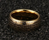 New Arrival Gold-Colour Buddhist Dome 8MM Tungsten Carbide Mens Woman Ring - Popular Choice - The Jewellery Supermarket