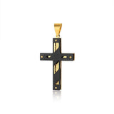Amazing Cross Necklace For Men - Byzantine Gold Colour Stainless Steel Chain Catholic Crucifix Pendant - The Jewellery Supermarket
