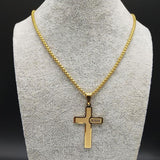 Popular Stainless Steel Long JESUS CROSS Necklaces - Gold Colour Chain Christian Necklaces Jewellery - The Jewellery Supermarket