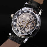 Famous Brand Transparent Luxury Gold Case Casual Design Brown Leather Strap Mechanical Skeleton Watches - The Jewellery Supermarket