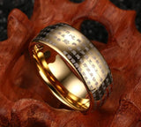 New Arrival Gold-Colour Buddhist Dome 8MM Tungsten Carbide Mens Woman Ring - Popular Choice - The Jewellery Supermarket