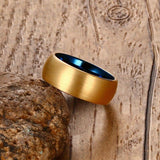 New Arrival Classical Gold-color Men's Blue Tungsten Wedding Engagement Ring - Fashion Jewellery - The Jewellery Supermarket