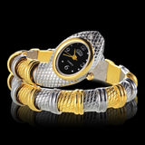 New Arrival Unique Fashion Snake Shaped Silver Gold Bracelet Crystal Luxury  Ladies Luxury Wristwatches, Ideal Gifts