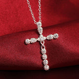 Silver Colour Christian Necklace - Fashion Cross AAA CZ crystals Religious Christmas gift Pendant Necklace - The Jewellery Supermarket