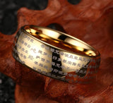 New Arrival Gold-Colour Buddhist Dome 8MM Tungsten Carbide Mens Woman Ring - Popular Choice