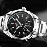 New Arrival Top Brand Luxury Military Army Business Steel Band Quartz Watch Date Week Sport Mens Watches - The Jewellery Supermarket