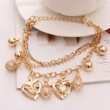 ZOSHI New Woman Bracelets Mulitlayers Gold Color Chain Heart Bracelets &amp; Bangles Charm Bracelets For Women Crystal Bracelets - The Jewellery Supermarket