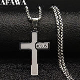 Popular Stainless Steel Long JESUS CROSS Necklaces - Gold Colour Chain Christian Necklaces Jewellery - The Jewellery Supermarket