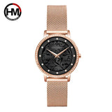 Top Luxury Brand Elegant White Flower 3D Engraving Dial Face Rhinestones Fashion Waterproof Ladies Watches