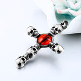 New Stainless Steel Christian Pendant Necklace Retro Red Devil Eye Pendant - Punk Style Cross Skull Pendants  - The Jewellery Supermarket