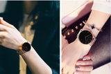 High Quality Elegant Rose Gold Colour Ladies Watches Stainless Steel Mesh Band Quartz Movement Waterproof Watches