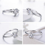 NEW Elegant AAAA Simulated Diamonds Jewellery - Authentic 925 Sterling Silver Star Fashion Simple Fine Ring - The Jewellery Supermarket