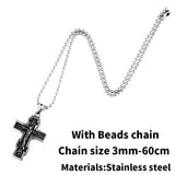 New 316L Stainless Steel Jesus Christ Cross Mens Pendant Necklace - Religious Believers High Quality Jewellery - The Jewellery Supermarket