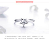 NEW Elegant AAAA Simulated Diamonds Jewellery - Authentic 925 Sterling Silver Star Fashion Simple Fine Ring - The Jewellery Supermarket