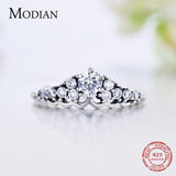 New Vintage Style 100% 925 Sterling Silver Crown Rings - Sparkling Fashion Classic Stackable Ring For Women - The Jewellery Supermarket