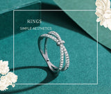 Elegant Silver Classic Dazzling Staggered Line AAAA Lab Created Diamond Ring