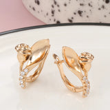 14 Karat Gold Filled AAA zircon Diamonds Vintage Bride Wedding Fine Jewellery Earrings