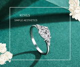 Luxury Water Drop Shape Sparkling AAAA Lab Created Diamond Sterling Silver Ring