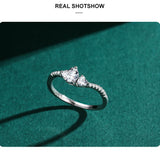 Fashion Love Heart Sterling Silver Line Clear AAAA Lab Created Diamonds Ring