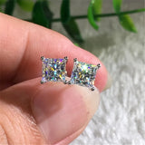Real 0.6-1.0 Carat D Colour Moissanite Sterling Silver Sparkling Diamond Earrings