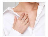New Selection 925 Silver Geometric Stackable AAAA Lab Created Diamonds Rings