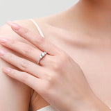 Luxury Round Cut Dazzling AAAA Lab Created Diamond 925 Sterling Silver Ring