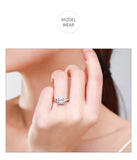 Brilliant Cushion-Cut AAAA Lab Created Diamond 925 Sterling Silver Charm Ring