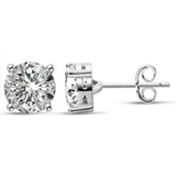 Excellent Round D Colour Moissanite Diamonds Simple Four Claw Earrings For Ladies 925 Sterling Silver Fine Jewellery - The Jewellery Supermarket
