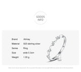 Delicate Curved AAAA Lab Created Diamond Silver Lovely Moon Stackable Ring