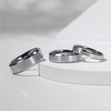 New Arrival Silver Colour Brushed Tungsten Classic Wedding Engagement Rings for Men and Women - The Jewellery Supermarket