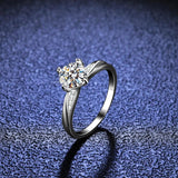 Wonderful 4 Heart Prong 1 Carat High Quality Moissanite Diamonds Engraving Promise Rings - Fine Jewellery