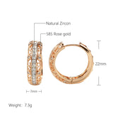 14K Gold Filled Gold AAA Zircon Diamonds Hollow Piercing Big Hoops Exquisite Earrings